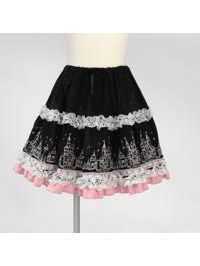 FRILL Castle Motif Gathered Skirt