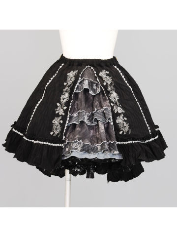  FRILL Gray Dyed Layered Skirt 