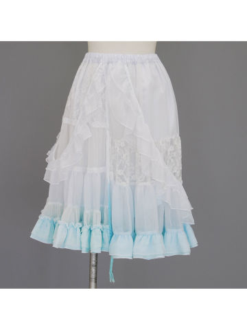  GRAMM Dyed Hem Chiffon Switching Skirt 