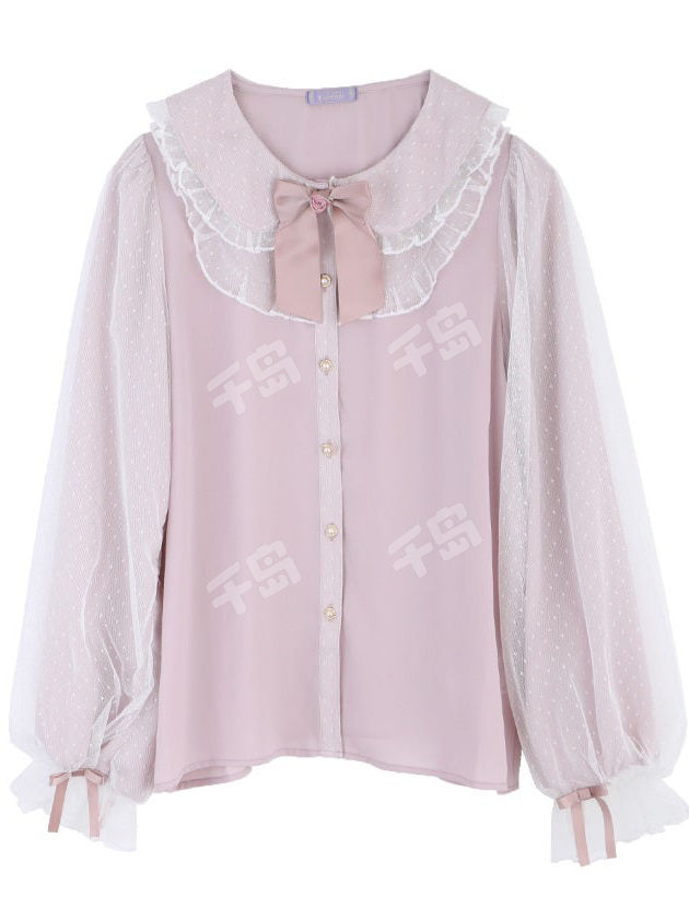 Kawaii - Dot Tulle Rose Blouse