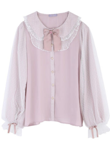 Kawaii - Dot Tulle Rose Blouse