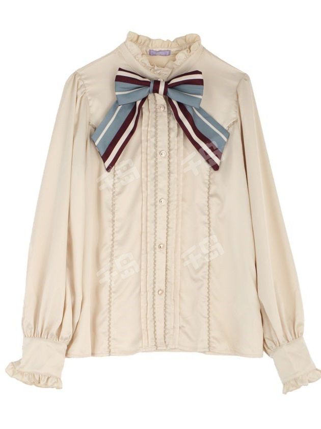 Kawaii - Regimental Ribbon Tie Blouse