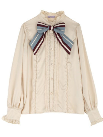 Kawaii - Regimental Ribbon Tie Blouse