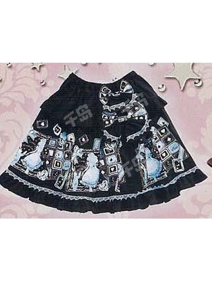 Black Cat Alice's Strange Tea Party in the Country of Sweets Skirt