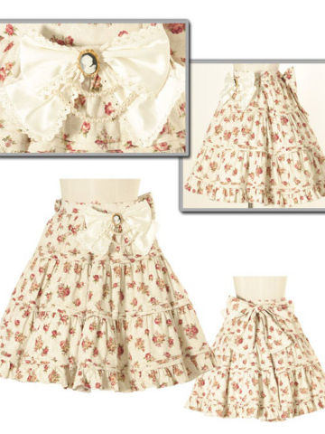 Tiered Floral Skirt with Cameo Bow (g1135-g1137)