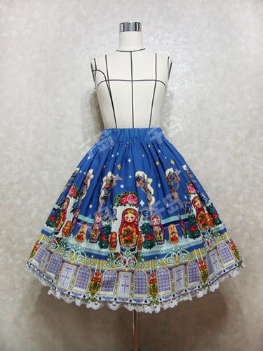  Matryoshka The Nesting Doll Series Shirred Ruched Skirt 