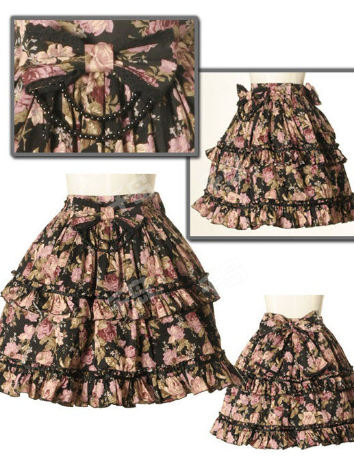 Queen Rose Tiered Frill Skirt (g1075-g1077)