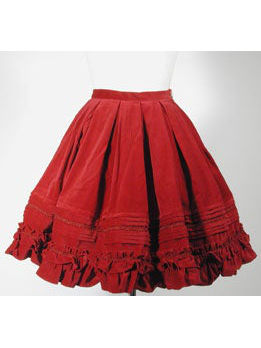 Velveteen Pintuck Chemical Lace Skirt