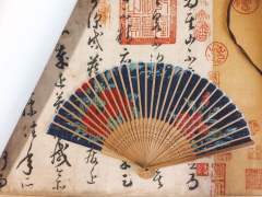 亞麻 摺扇 聚頭扇-资料图