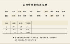 方领背带裙刺绣连衣裙-资料图