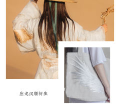 应龙创意绣花帆布包-资料图