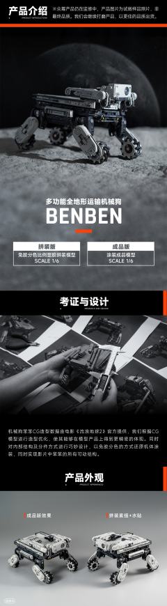 多功能全地形运输机械狗 笨笨模型(拼装版)-资料图