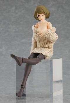 figma#574 女性素体 （千秋）与 露肩毛衣连衣裙-资料图