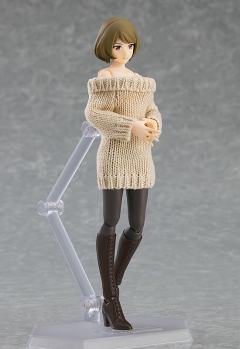 figma#574 女性素体 （千秋）与 露肩毛衣连衣裙-资料图